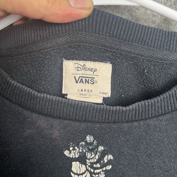 Disney Vans Large Black & White Cheshire Cat Sweatshirt Glow in the Dark - Picture 5 of 9